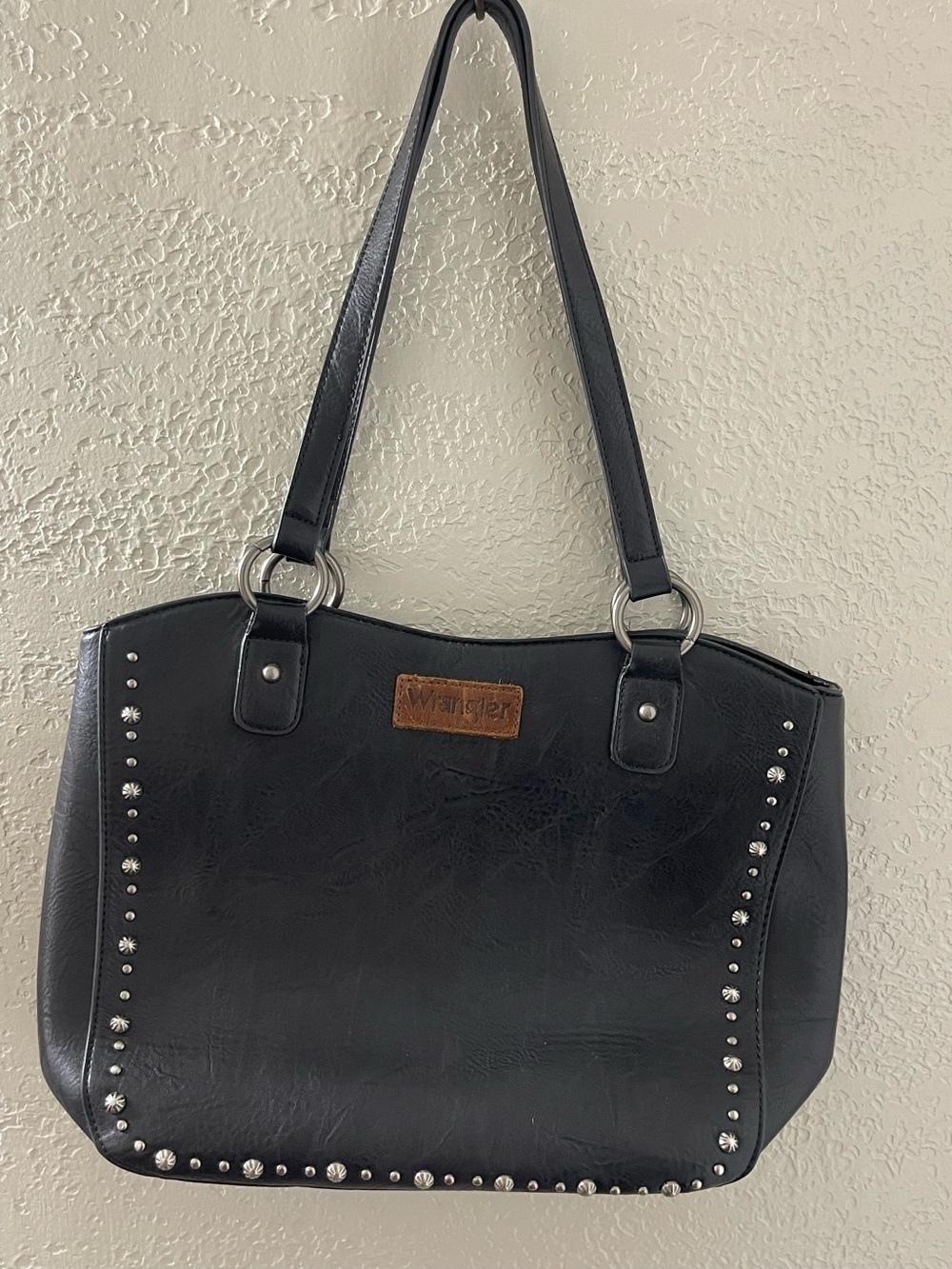 Wrangler‎ Black Studded Shoulder Tote Western